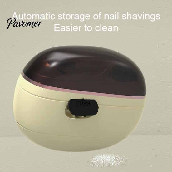 Nail Clipper with Chip Collector 2-In-1 Electric Clipper, 2 Speed Automatic Trimmer LED Portable Polisher Light, USB Rechargeable Toenails Fingernail