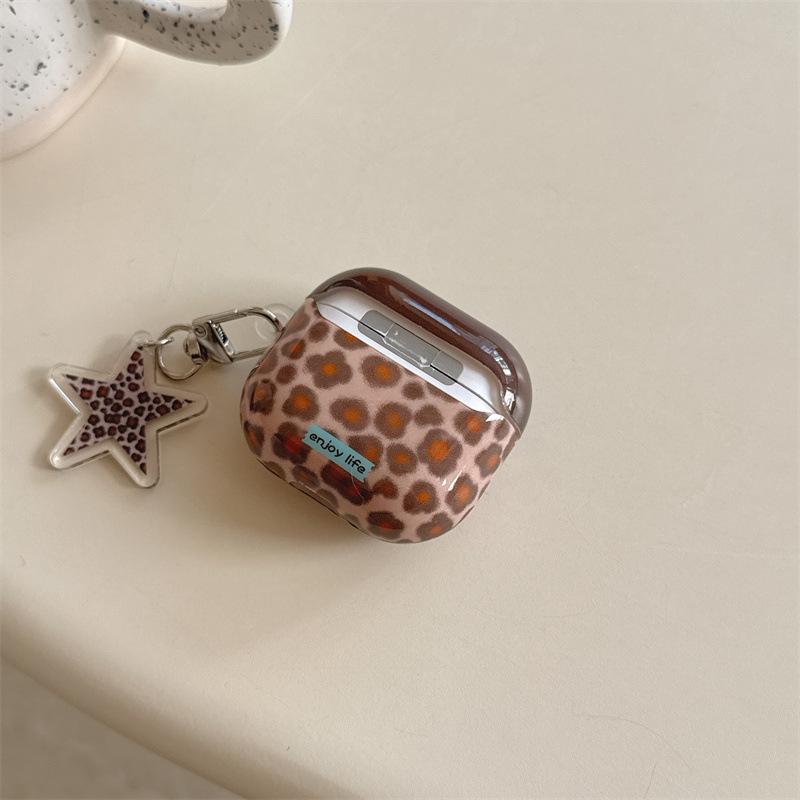 Brown Star Leopard Print AirPods New 1st Generation Earphone Case for AirPods Pro1 generation/Pro1 Generation
