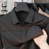 Middle Aged Men Short Sleeve Striped Polo Shirt Summer Casual Top