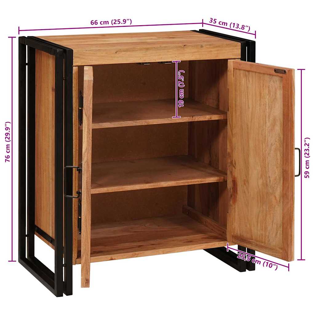 Nightstand Brown 66 x 35 x 76 cm Solid Acacia Wood