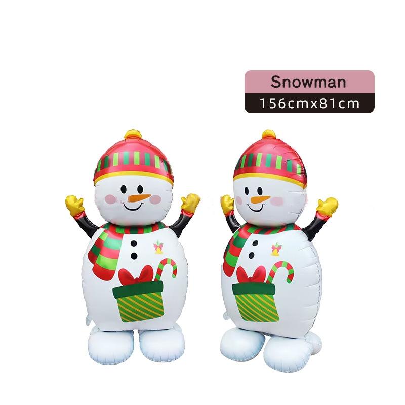 New Christmas themed party balloons standing snowmen Christmas trees aluminum film balloons, Happy New Year party decorations