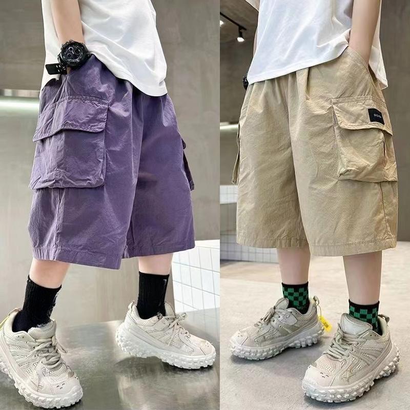 3-14 Years Fashion Summer Boys Shorts Cotton Big Pocket Half Trousers for Kids Children Outdoor Sport Pants
