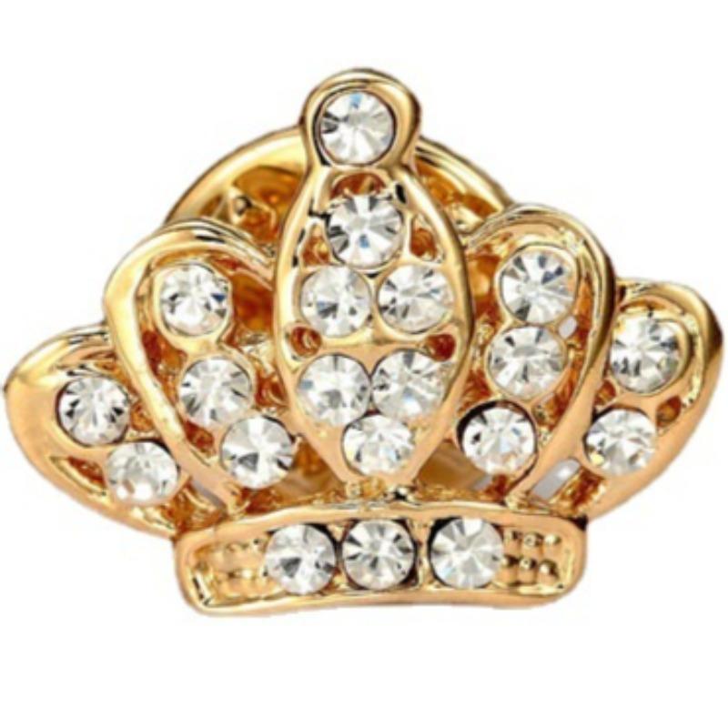 

Мини Брошь-Корона с Бриллиантами Креативные Ювелирные Аксессуары для Пары Мужские Женские Костюмы Рубашки Пуговицы Иглы для Воротника Броши золотой