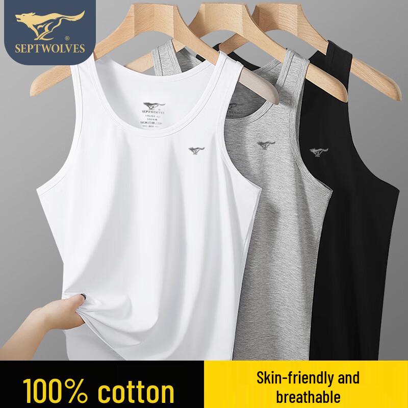 Septwolves Men's Pure Cotton Athletic Tank Top