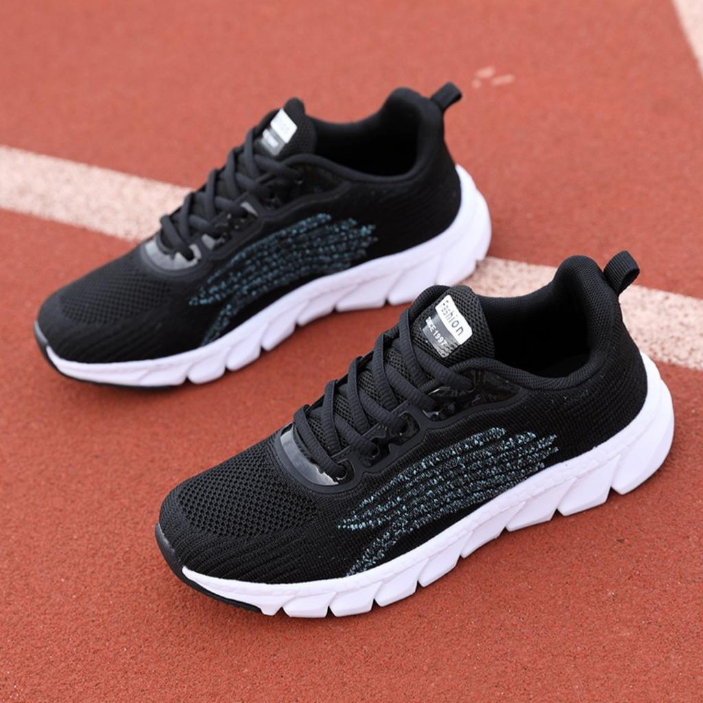 Unisex White Sports Shoes, Mesh Breathable Lightweight Running Shoes, Soft Soled Casual Walking Shoes
