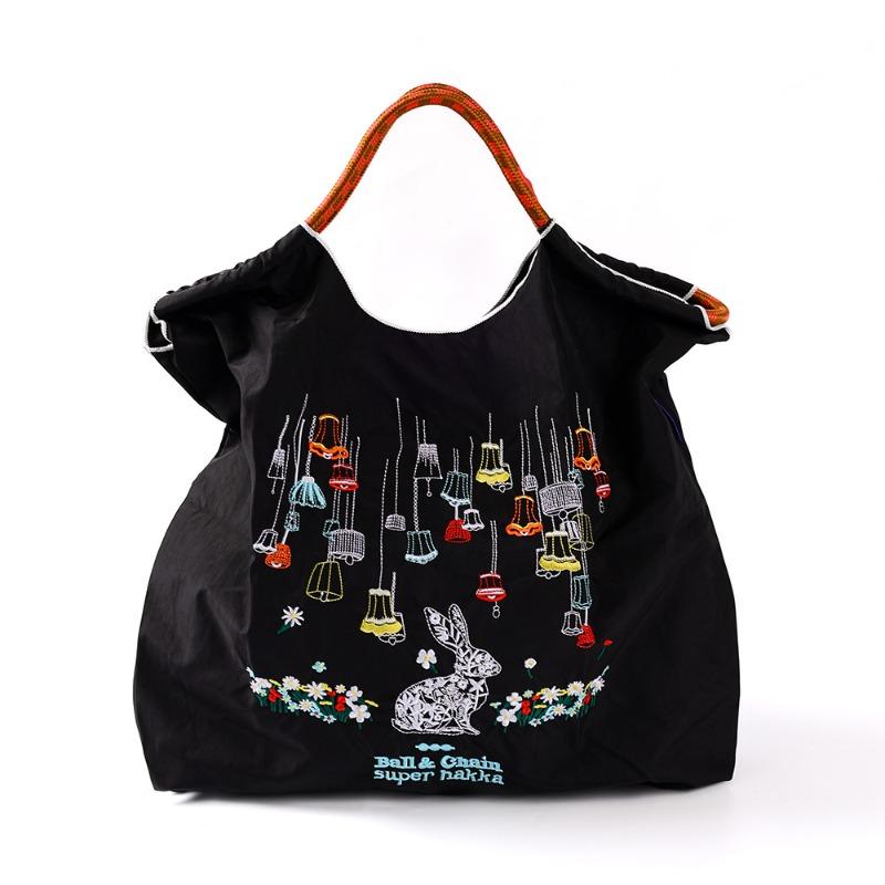 Nylon handbag bag new embroidered large capacity ball chain shoulder tide messenger tote bag