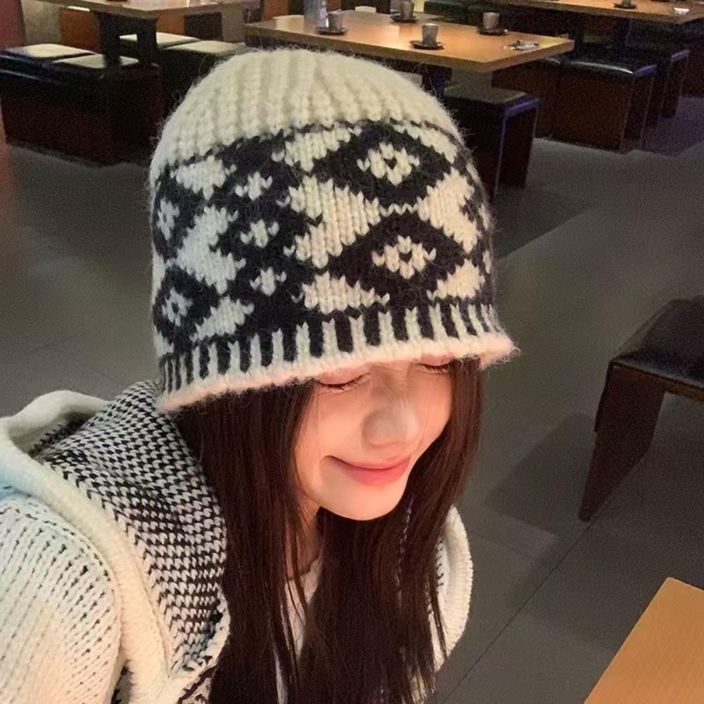 Warm Fisherman Hat Coldproof Knitted Hat New Beanie Hat  Autumn and Winter