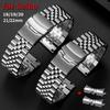 Bracelet en Acier Inoxydable à Embout Courbé pour Jubilee pour Seiko SKX007/009 Bracelet de Montre en Métal 18mm 19mm 20mm 21mm 22mm Accessoires de Montre pour Homme