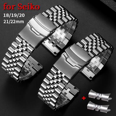 Curved End Stainless Steel Strap for Jubilee for Seiko SKX007/009 Metal Watchband 18mm 19mm 20mm 21mm 22mm Men Watch Accessories