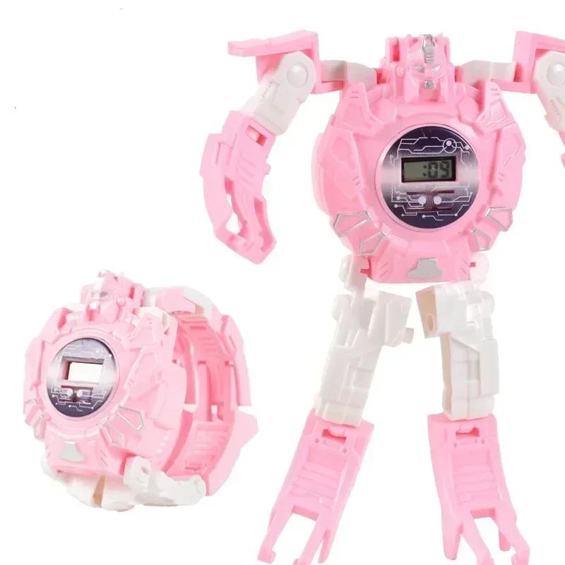 Cartoon Electronic Deformation Children Watch Children Creative Manual Transformation Robot Toys Perfect for Children's Birthday
