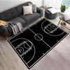 2D Basketball Court Area Rug Soft Non-Slip Basketball Crack Print Floor Mat Sports Theme Decor Carpet for Bedroom Game Room