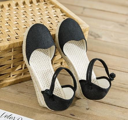 Heeled Sandals Women Wedges Espadrilles Summer Shoes Ladies Comfort Casual Closed Toe Sandal Pumps Heels Party Shoes Footwear
