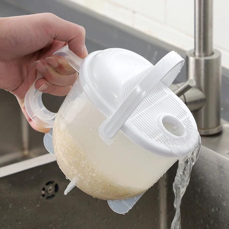 1/2pcs Multifunctional Rice Washing Basins with Drip Water Flow Rice Washing Machine, Kitchen Small Tool, Efficient