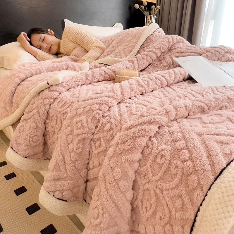 

WTEMPO Solid Color Four-Season Winter Warm Sleeping Blankets Soft Comfortable Flannel Fleece Blankets for Bed Cozy Fluffy Warmth Blankets 120*200cm