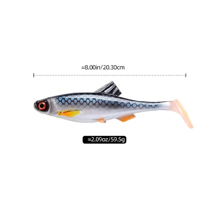 Soft Fishing Lures 2oz 20.3cm Artificial Baits Paddle Tail Swimbaits Fishing Lure for Trout Walleye Swim Baits