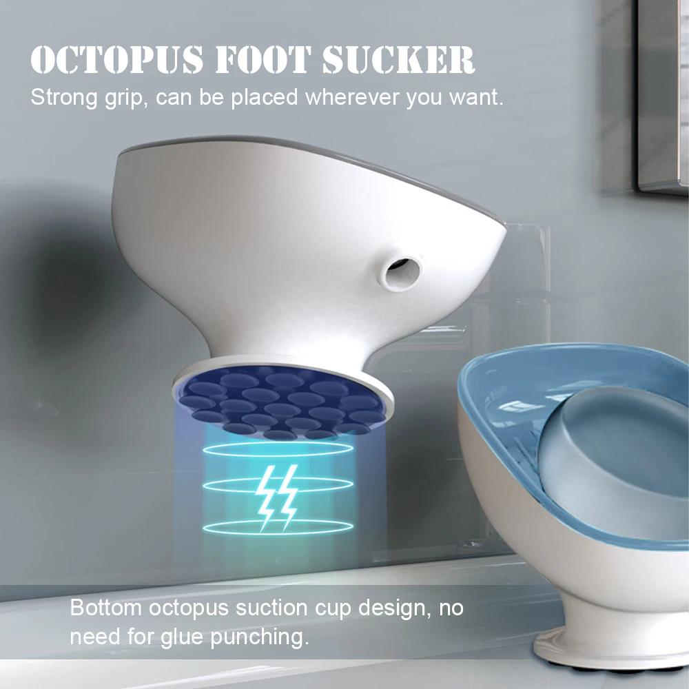 Super Suction Cup Soap Dish Self Draining Soap Box Kithcen Sponge Holder Soap Container Bathroom Soap Holder Soap Box Drain