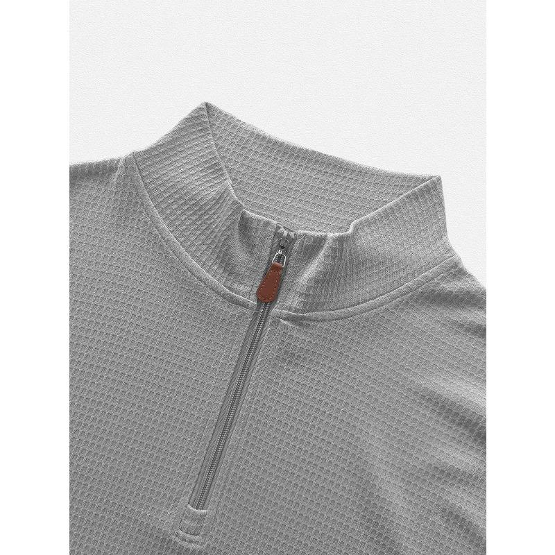 Men's Half-Zip Stand Collar Knit Pullover Casual Sweatshirt.