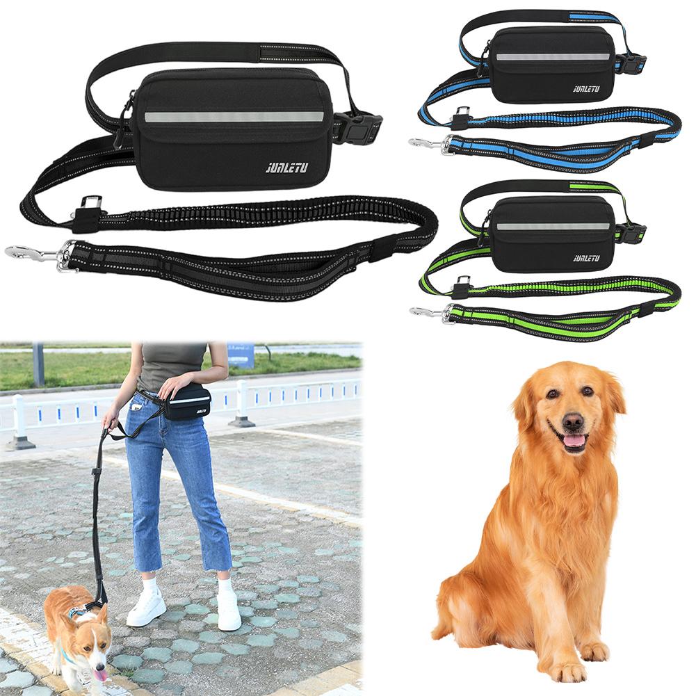 Dog Walking Waist Leash Adjustable Length Waist Dog Running Leash Dual Handles Dog Running Belt for Small Medium Large Dogs