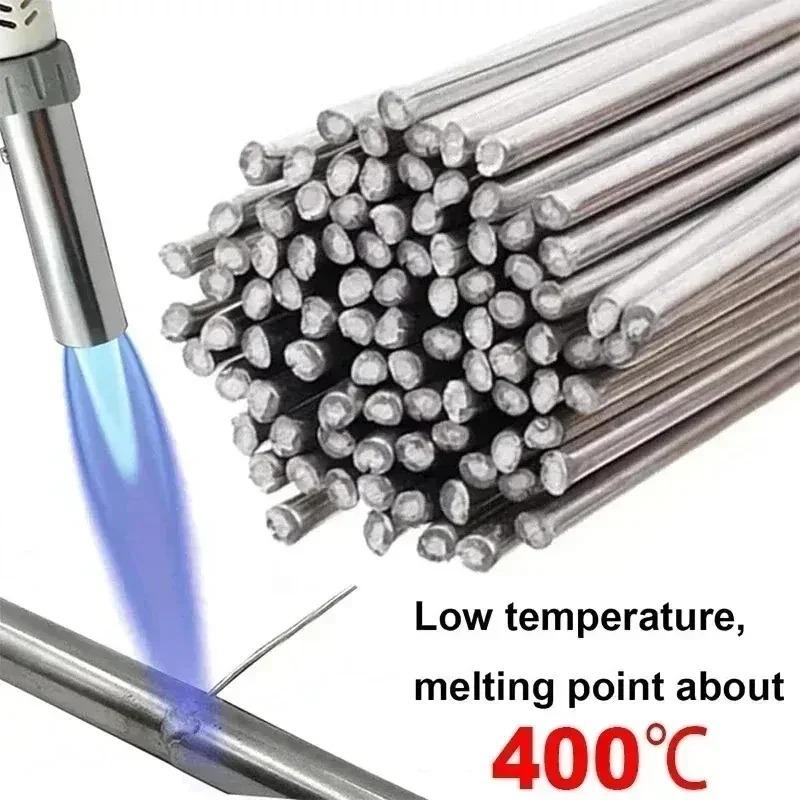 100/20/10pcs Low Temperature Easy Melt Welding Rods Stainless Steel Solder Rod Cored Wire Rod Weld Bar Aluminum Repairing Agent Kit
