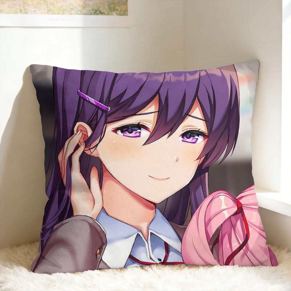 DDLC Anime Girl Y-Yuri Pillow Cover Design Cushion Cover Kawaii Pillow Case For Office Car Home Decor