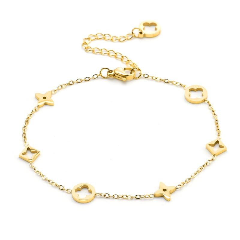 Butterfly Bracelets For Women Gold Color Stainless Steel Butterfly Pendant Layered Link Chain Hand Accessory