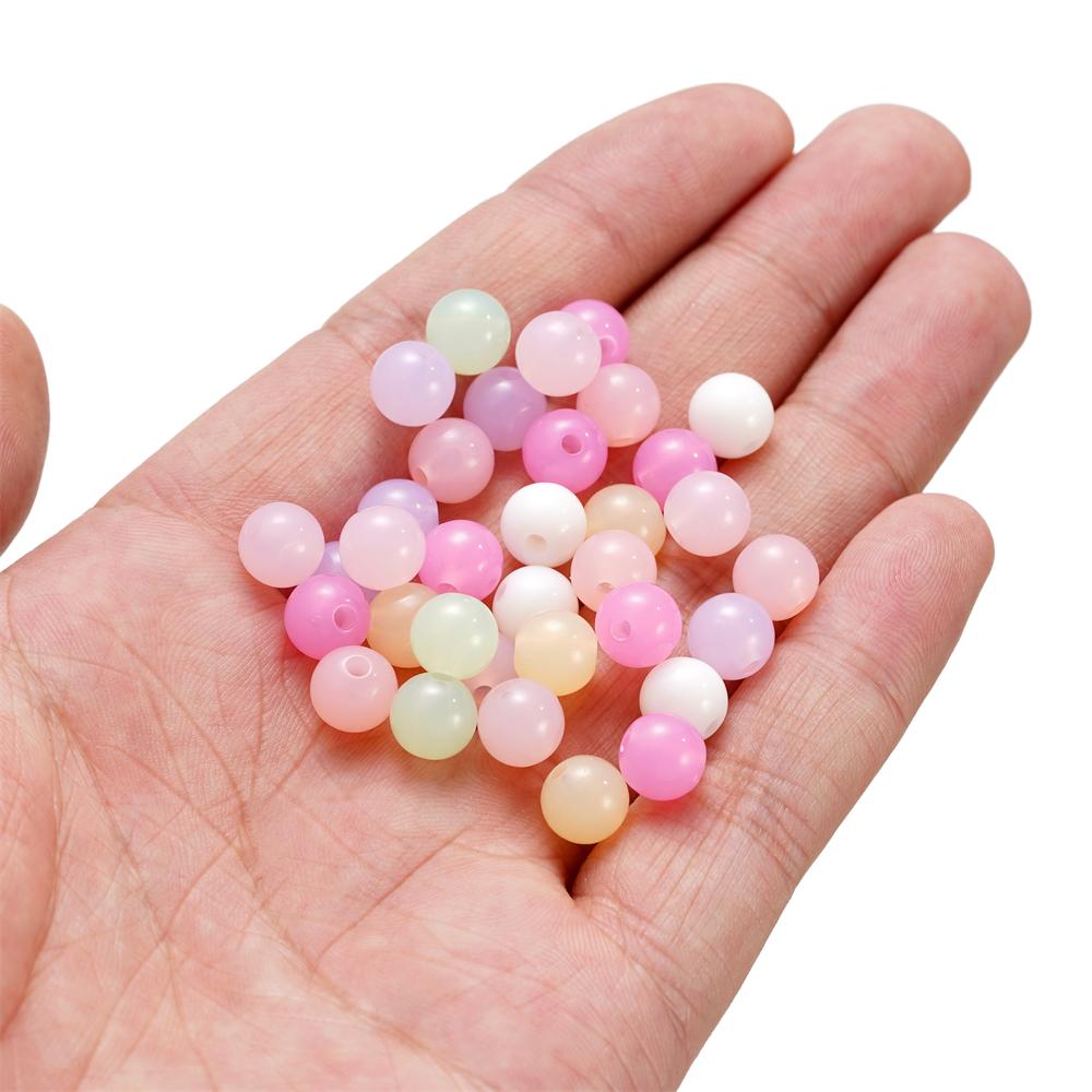 50-200pcs 4/6/8/10mm Acrylic Jelly Color Beads Round Spacer Loose Bead for DIY Earrings Bracelet Jewelry Making Accessories