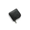 Leather Workshop Sato Coin Case Purse L-Zipper Genuine Compact Small Mini Size Thin Men Women Made Japan (Black)