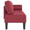 Chaise Longue with Cushions Burgundy Artificial Leather