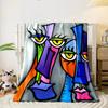 Abstract Face Art Blanket Bedroom Blanket for Livingroom Couch Lunch Break Soft Throw for Friend's Festival Gift