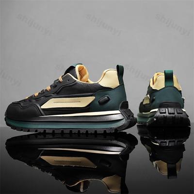 Mens Casual Shoes 2025 Autumn New Comfortable Thick Sole Mixed Colour Outdoor Breathable Anti Slip Male Sneakers Retro Footwear
