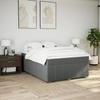 Box Spring Bed with Mattress Dark Gray 140 X 190 Cm Fabric