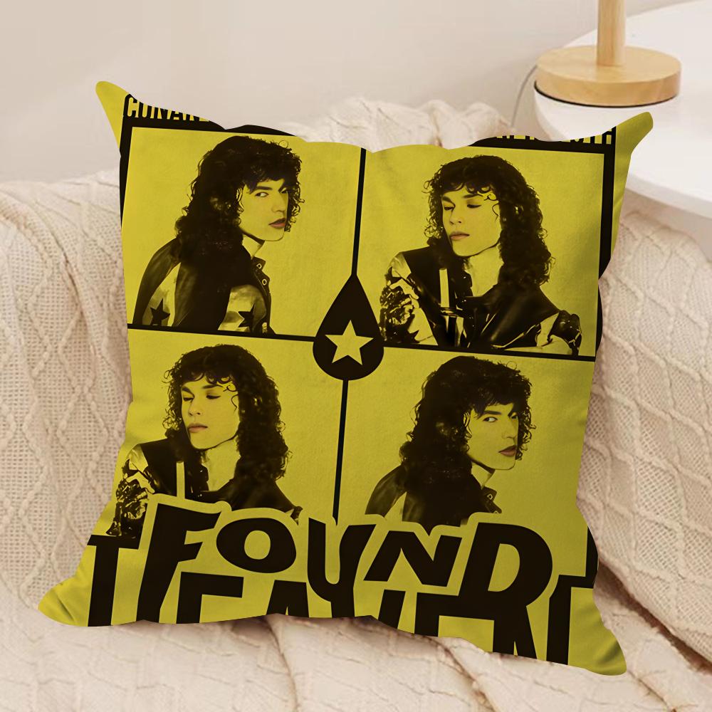 CConan Grays Anime Cushion Cover Silky Short Plush Invisible Zipper Dustproof Sofa Pillow Case For Home Decor
