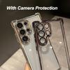 Transparent Phone Case For Samsung Galaxy S26 S25 S24 Ultra Plus S26Ultra Cases Plating Shockproof Bumper Clear Cover
