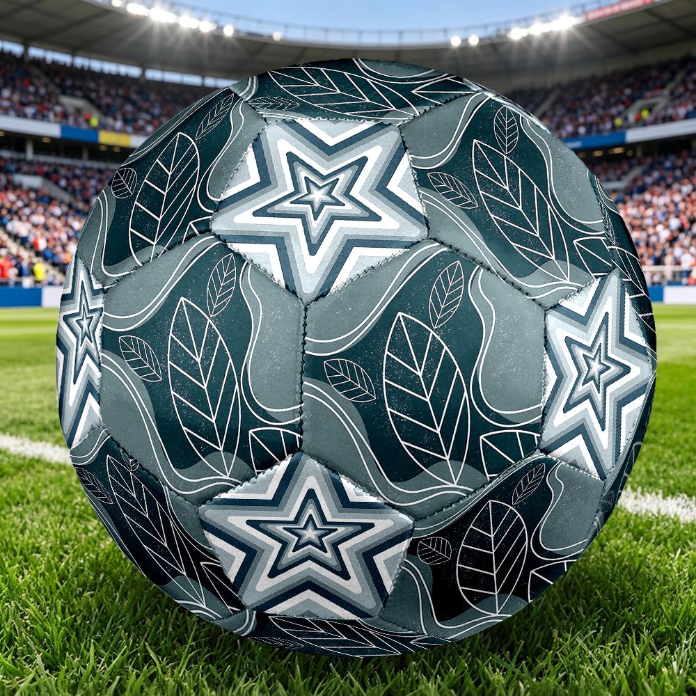 1PC Abstract Leaf Patterns Starburst Soccer Ball Size 5 Football Machine Sewn Indoor/Outdoor Universal Football A37