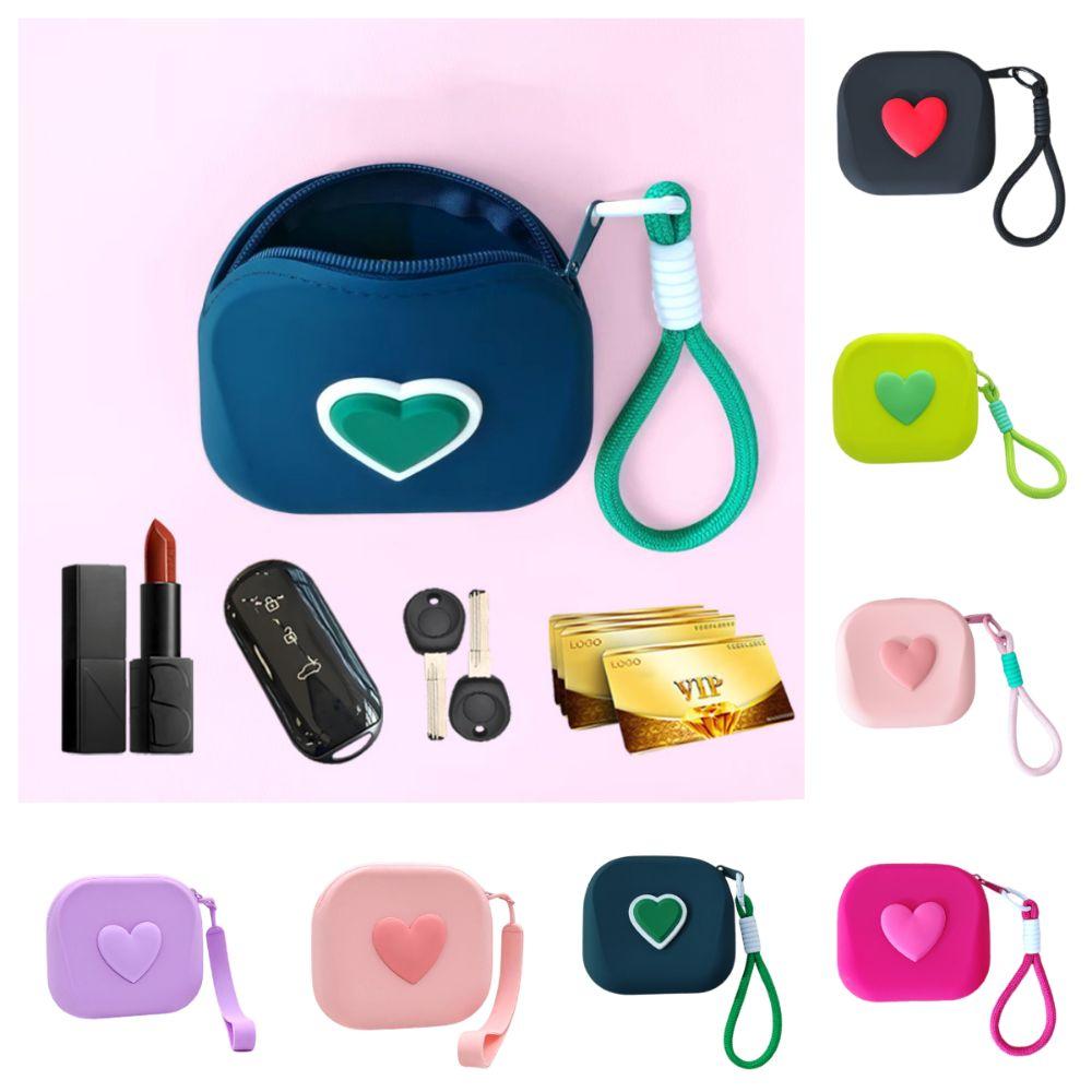 Silicone Square StorageBag Portable Earphone Organizer Card Holder Coin Purse Daily Use