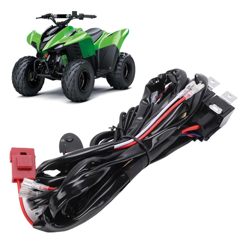 Double Color High Low Beam Wiring Harness Dual Relay 30A   14AWG   Cable Harness for Off Road Vehicles SUV Pickup Trucks Motorcycles
