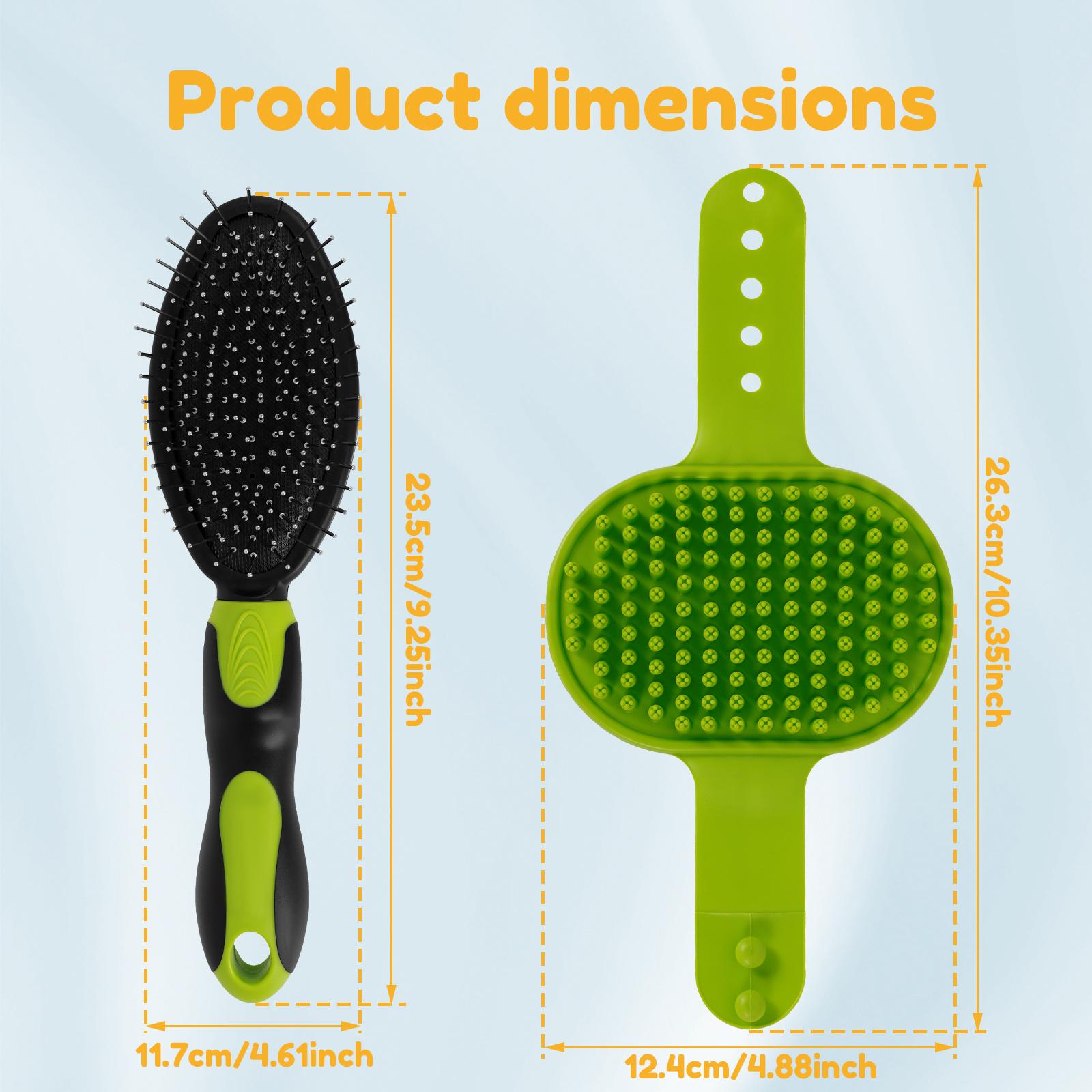 

2Pcs Pet Grooming Brush Bath Brush Set Double Sided Cat Hair Comb with TPR Handle Dog Cleaning Brush Grooming Tool Pet Supplies