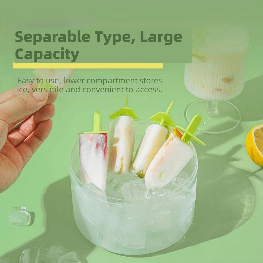 Clear Base 8 Hole Ice Cream Mold Plastic Ice Cream Makers Durable Ice Cube Tray  For Home