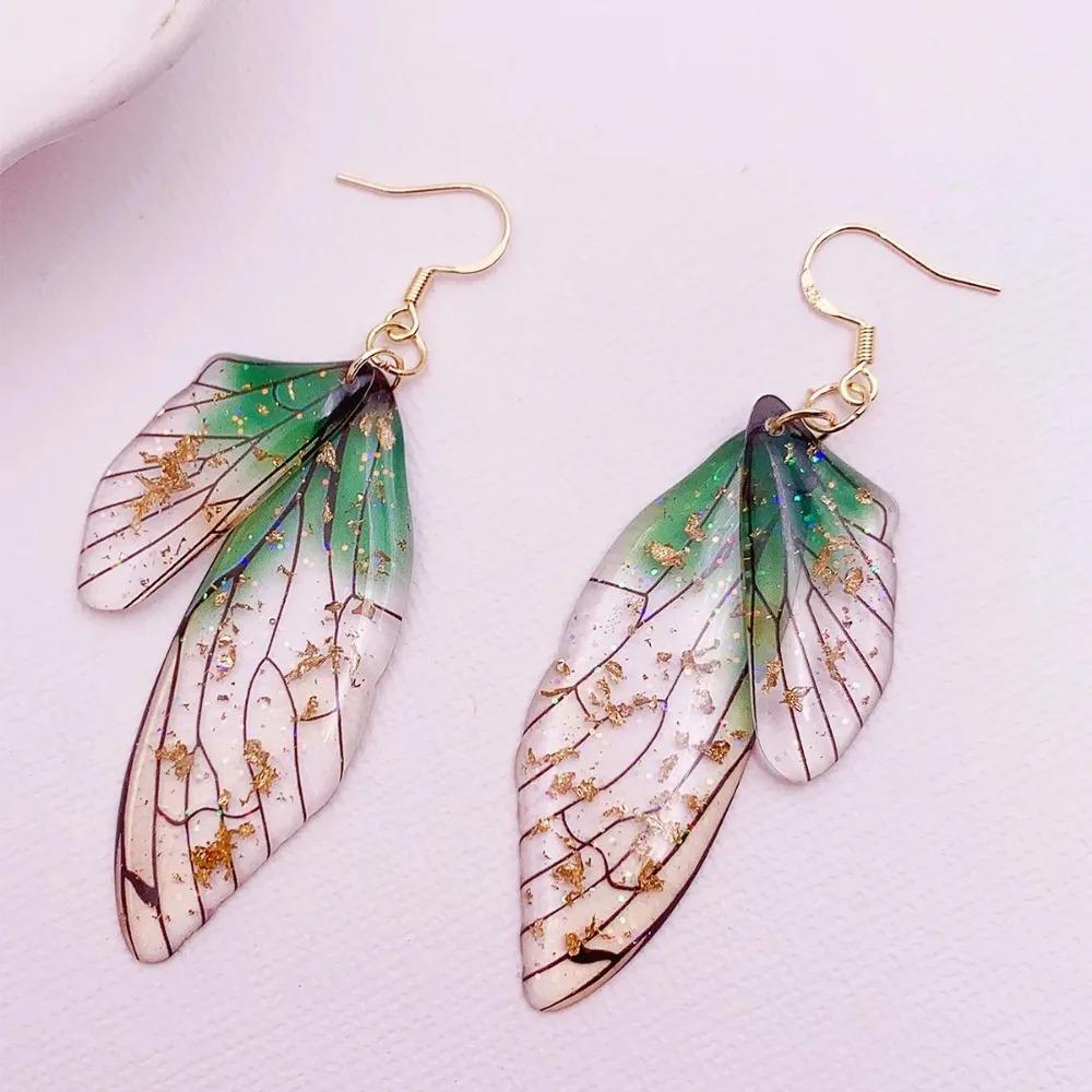 Vintage Kleurrijke Vlindervleugels Hangende Oorbellen voor Vrouwen Cool Persoonlijkheid Statement Sieraden Cadeau