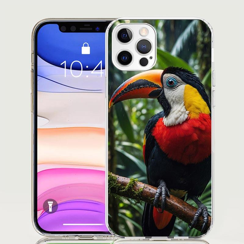 Tropical Toucan Phone Case For iPhone 17 Air 16 15 Plus 11 14 Pro Max 13 Mini 12 7 8 + SE Pattern Art Customized Cover 17 Air 16