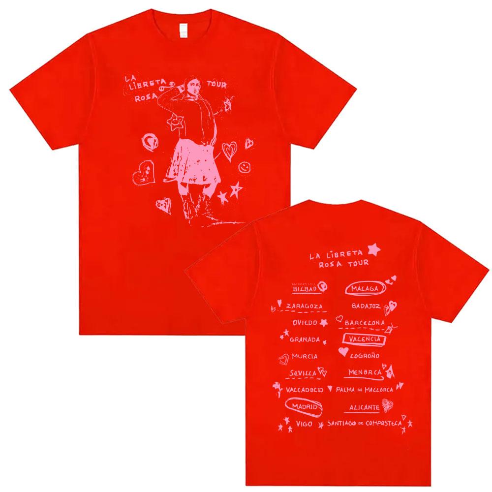 

Singer Chiara Oliver La Libreta Rosa Tour Double Sided Graphic T Shirt Men Women Fashion Summer High Quality Tshirt Streetwear M