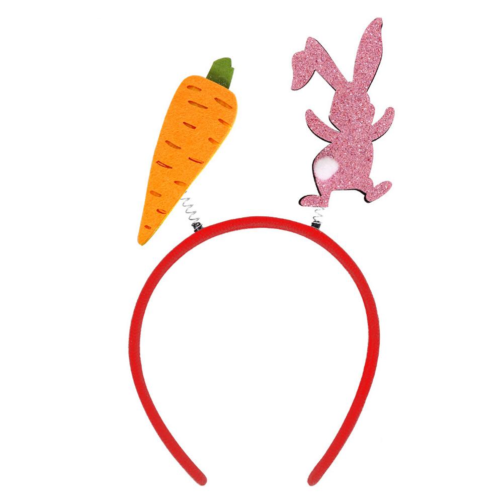 2Pcs Happy Easter Hair Hoop Bunny Carrot Eggs Chick Headband Party Prop