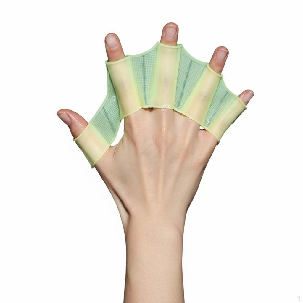 2 Pieces Silicone Hand Fins Improves Form Webbed Gloves Soft & Flexible Swimming Stroke
