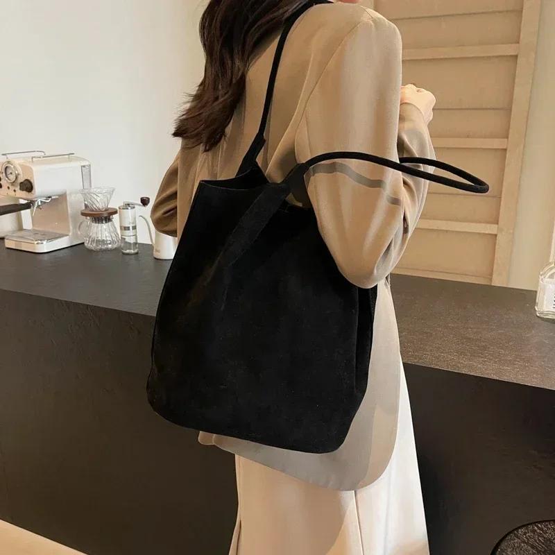 Solid Pu Versatile Tote Bag Sewing Thread High Capacity Women's Handbag Popular and Bestselling Commuting Casual Shoulder Bag