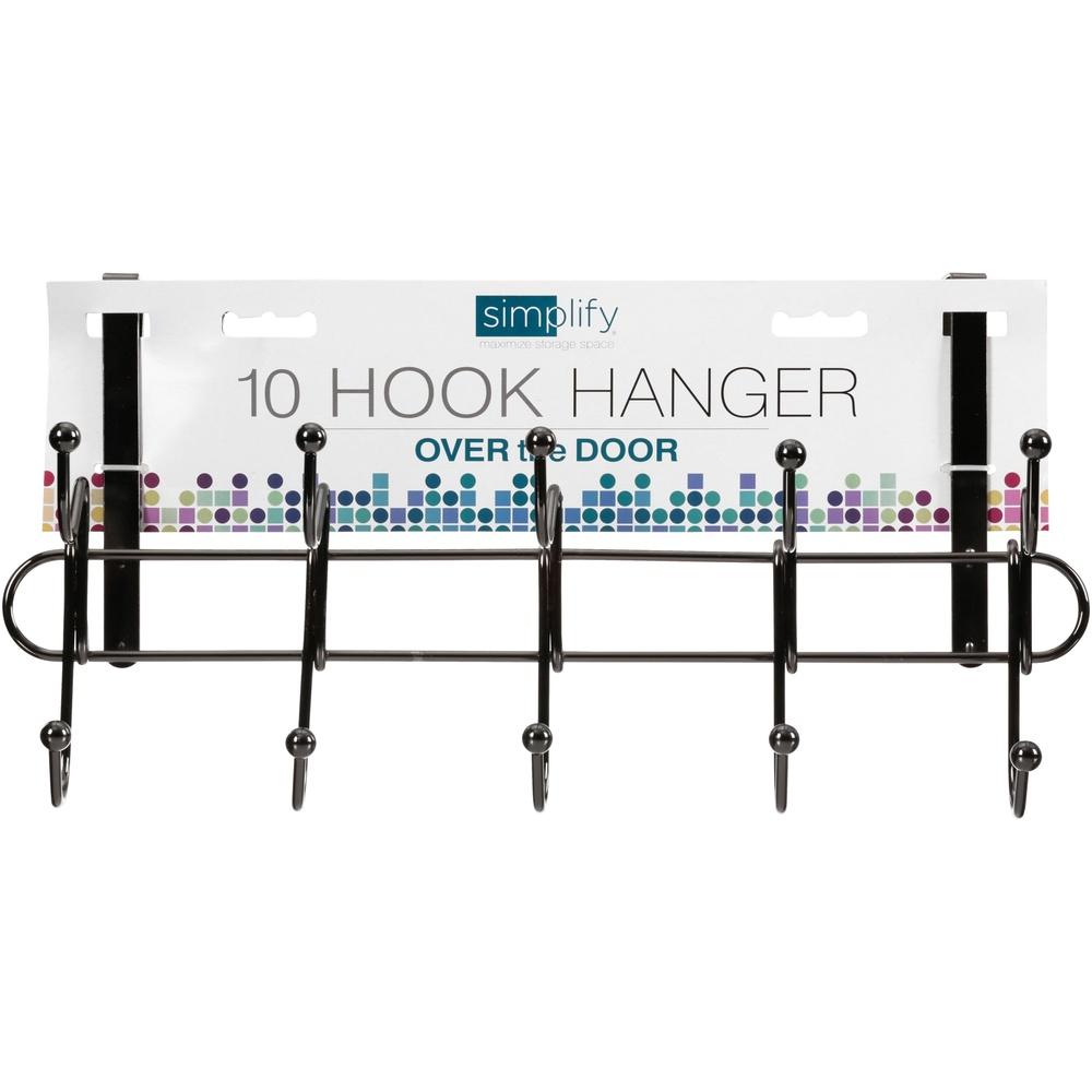 10 Hook Over the Door Organizer Rack Coats Towels Robes Accessories Durable Steel Storage Solution