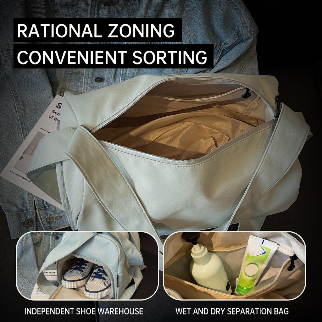 Sports Fitness Bag for Women, Wet and Dry Separati Swimming Bags, Large Capacity Satchel Short-Distance Travel Bag, Luggage