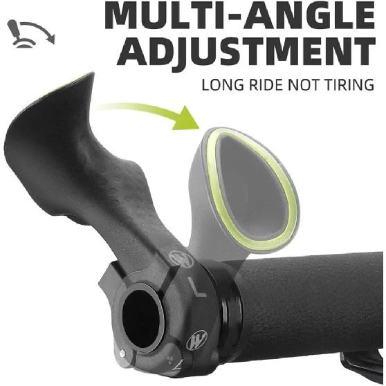 Bike Handlebar Ends Ergonomic No-Slip MTB Mountain Bike Road Cross-Country Bicycle Handlebar Extender Bar Ends Suitable For 21.8-22.8Mm Handlebar