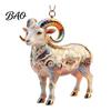 Durable Festive Collection Piece 2D Acrylic Goat Christmas Ornament, Cute Animal Sheep Hanging Decor for Decorative Gift Tree, Holiday Party