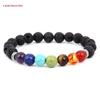 European Bestseller: Alloy & Volcanic Stone Beaded Bracelet with Seven-Color Stones
