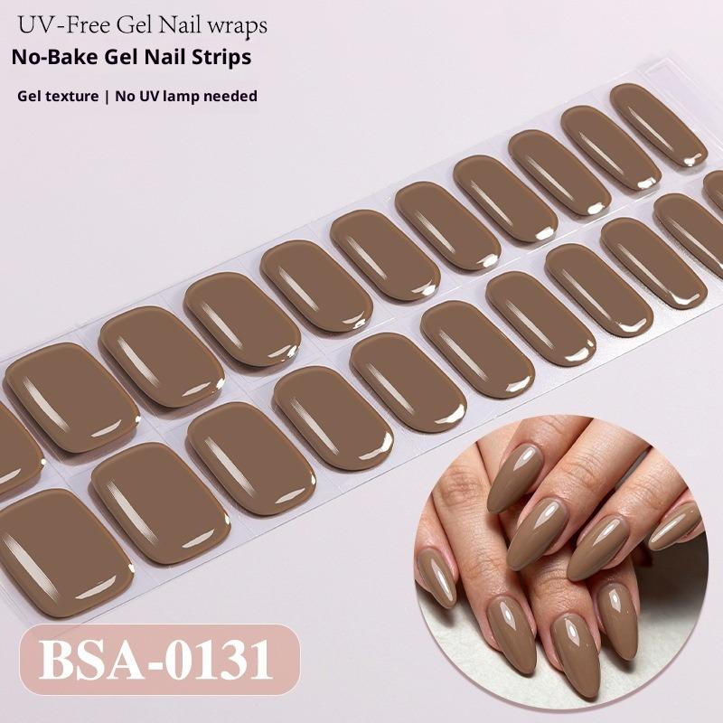 Europäischer und Amerikanischer Stil Einfarbige Nagelsticker UV-freie Gel-Nagelfolien Kein Backen Gel-Nagelsticker